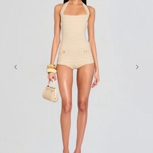 Retrofete Cream Halter Romper